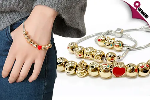From QR29 Have Some Fun with Emoji Charm Bracelets - choose from 3 Cute Designs! (Up to QR207 Value)